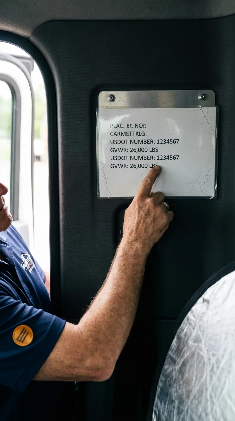 USDOT licensing placard verification in New Baden